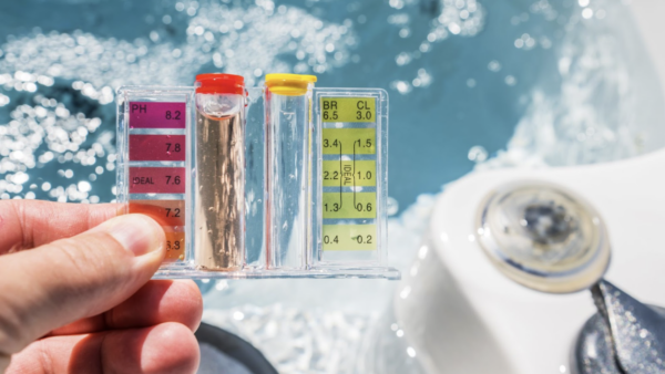 pH balancer testing pool water quality