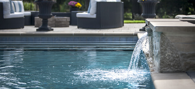 Chicago Pool Spa with Waterfall